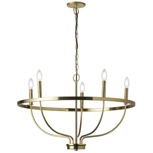 Dainolite CSR-295C-AGB 5 Light Incandescent Aged Brass Chandelier