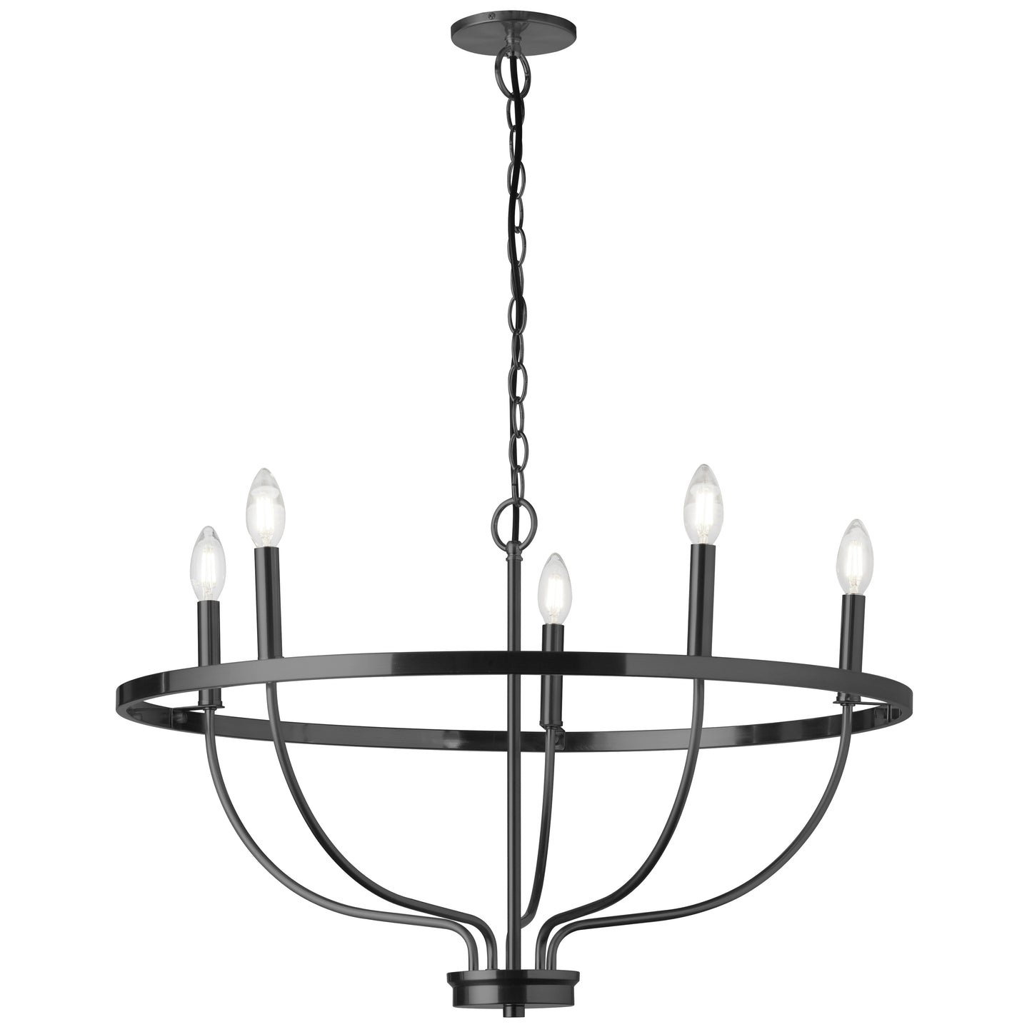 Dainolite CSR-295C-MB 5 Light Incandescent Matte Black Chandelier