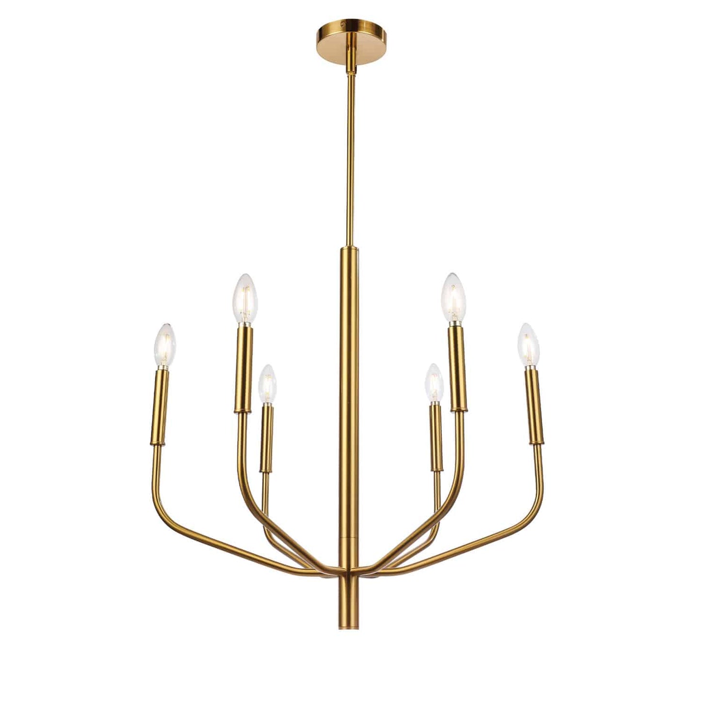 Dainolite ELN-246C-AGB 6 Light Incandescent Chandelier, Aged Brass