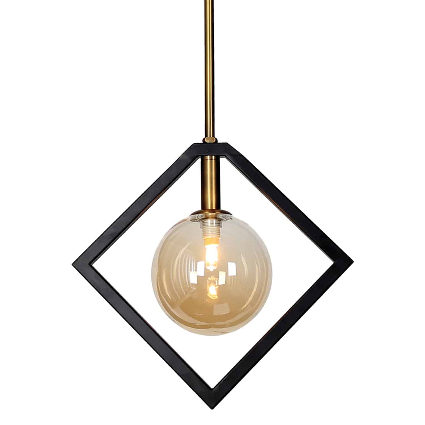 Dainolite GLA-121P-MB-VB 1 Light Pendant, Matte Black & Vintage Bronze Finish, Champagne Glass