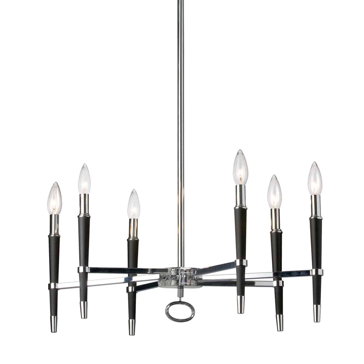 Dainolite LAN-246C-PC 6 Light Incandescent Chandelier, Polished Chrome Finish