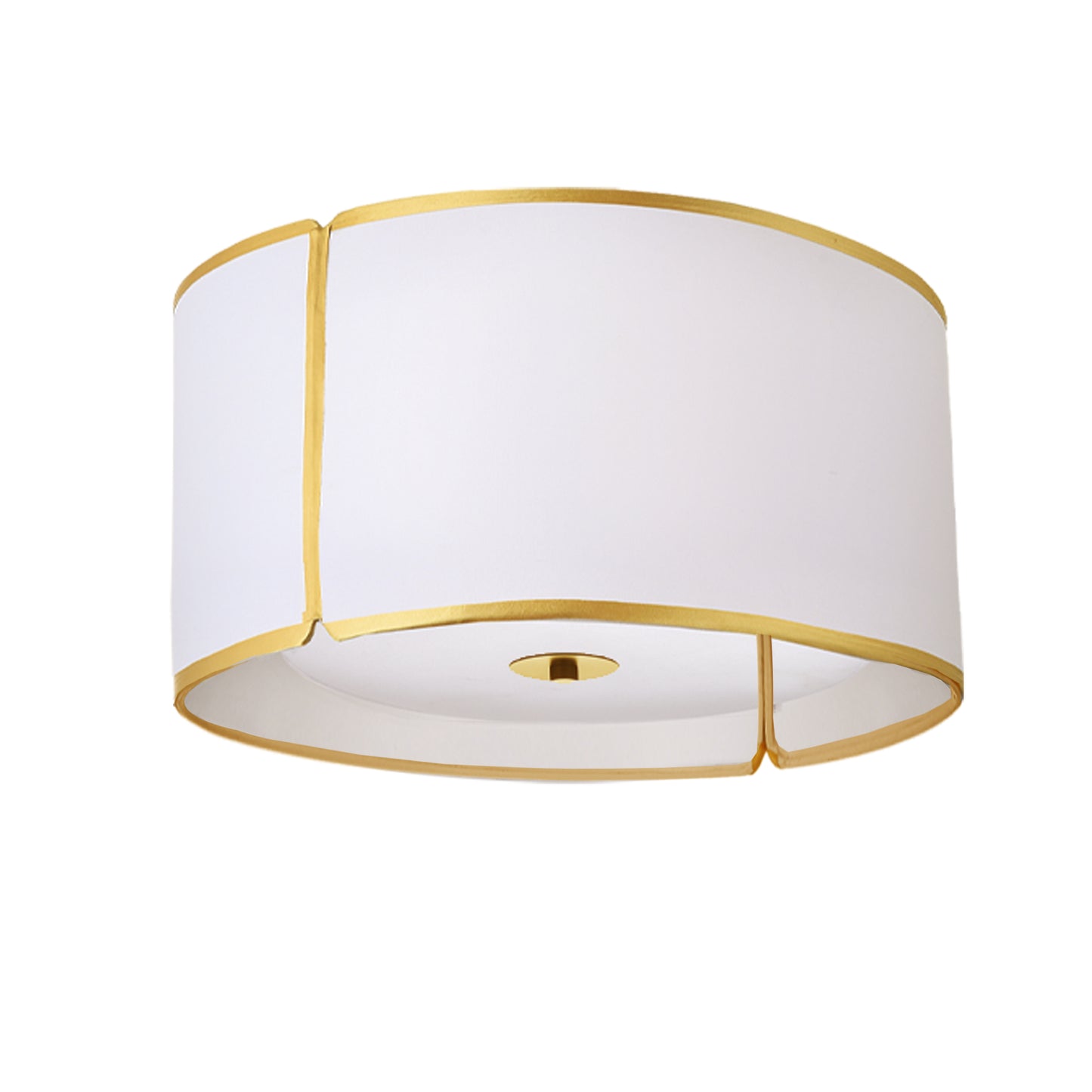 Dainolite NDR-153FH-GLD-WH 3 Light Notched Drum Flush Mount, Gold White Shade and Diff