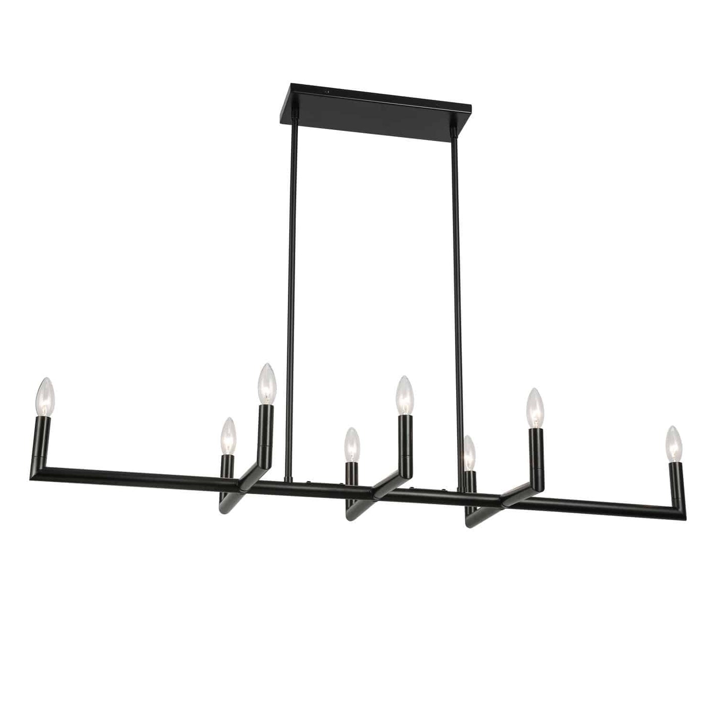 Dainolite NOR-478HC-MB 8 Light Incandescent Matte Black Horizontal Chandelier