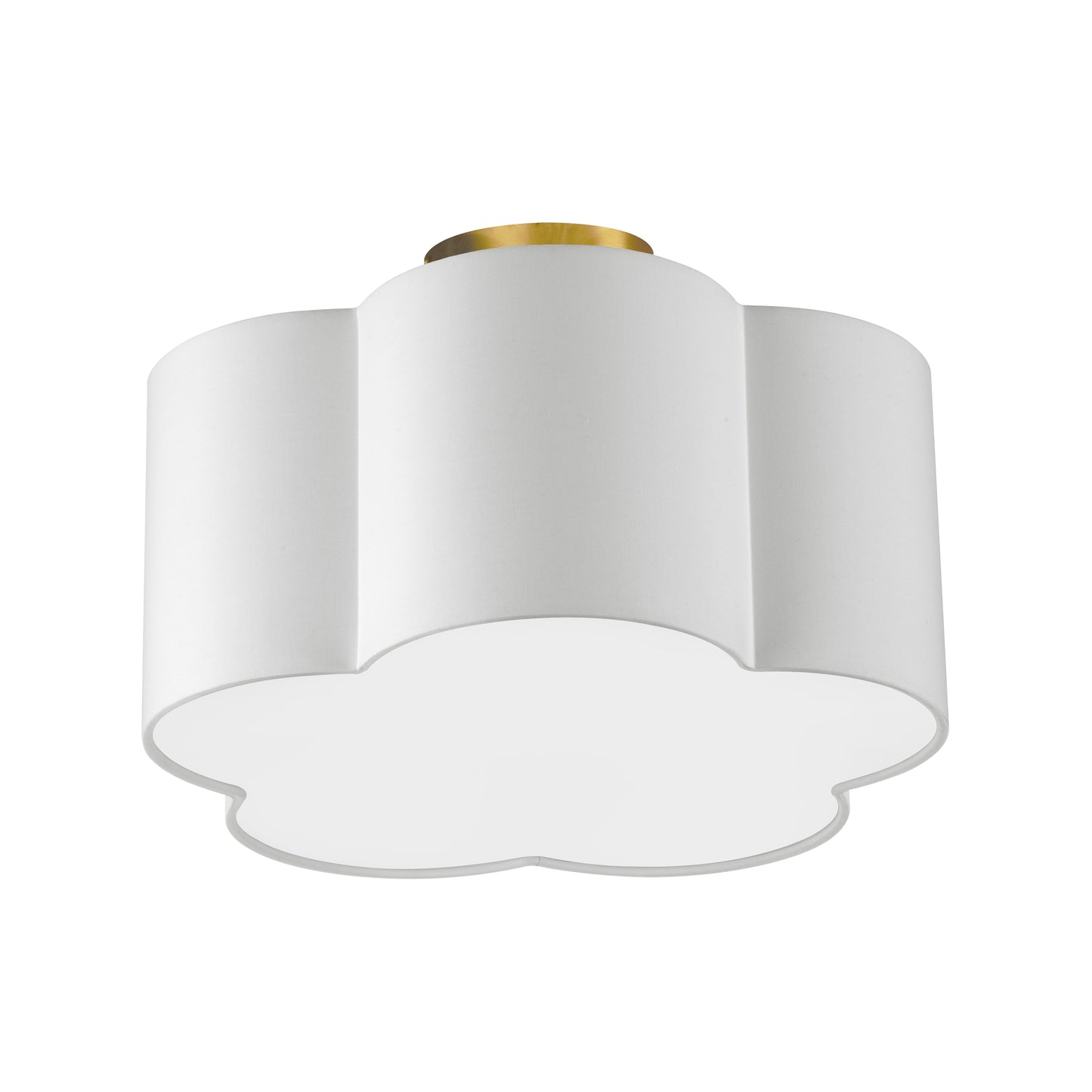 Dainolite PLX-152FH-AGB-WH 3 Light Incandescent Flush Mount, Aged Brass w/ White Shade