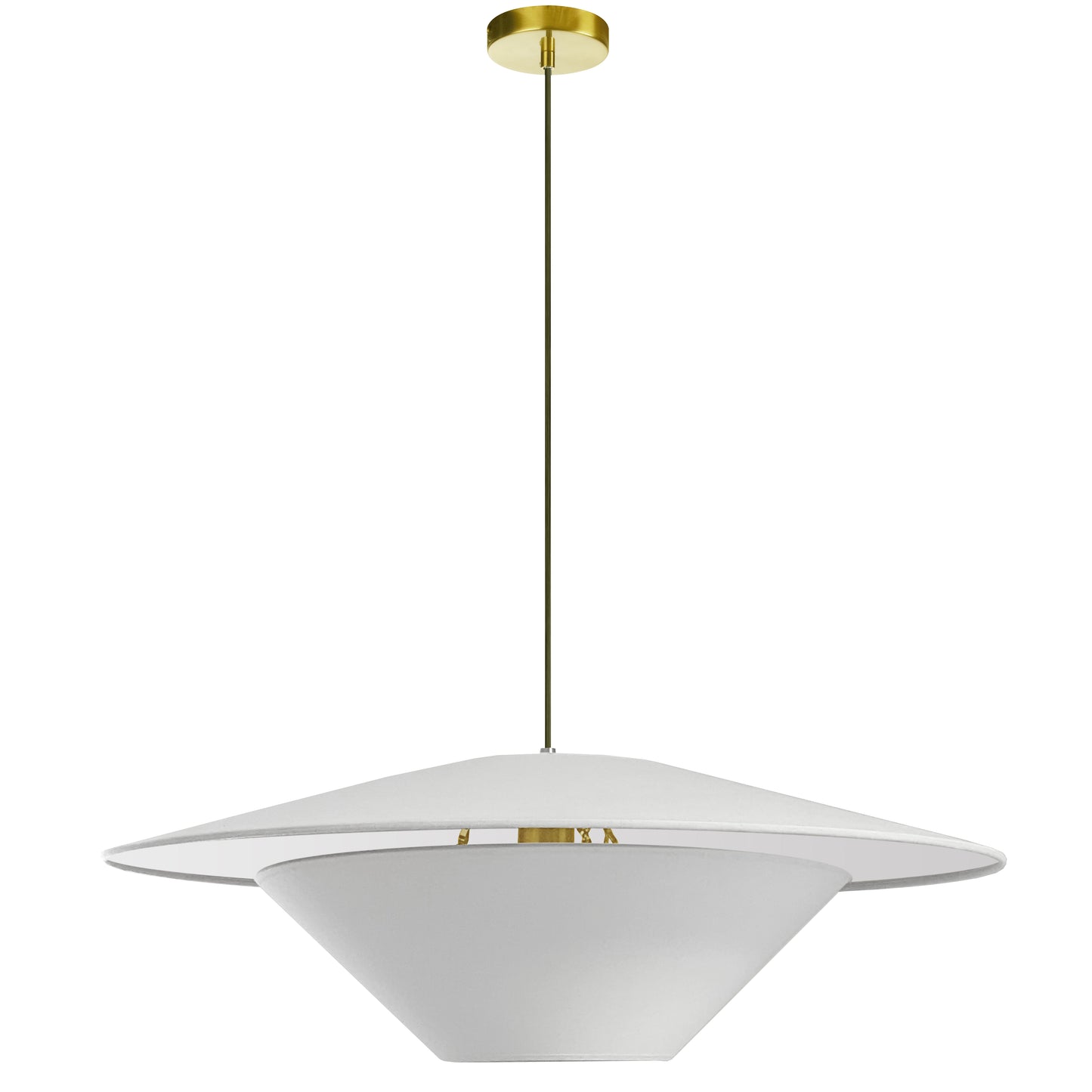 Dainolite PSO-241P-AGB-790 1 Light Incandescent Pendant, Aged Brass with White Shade