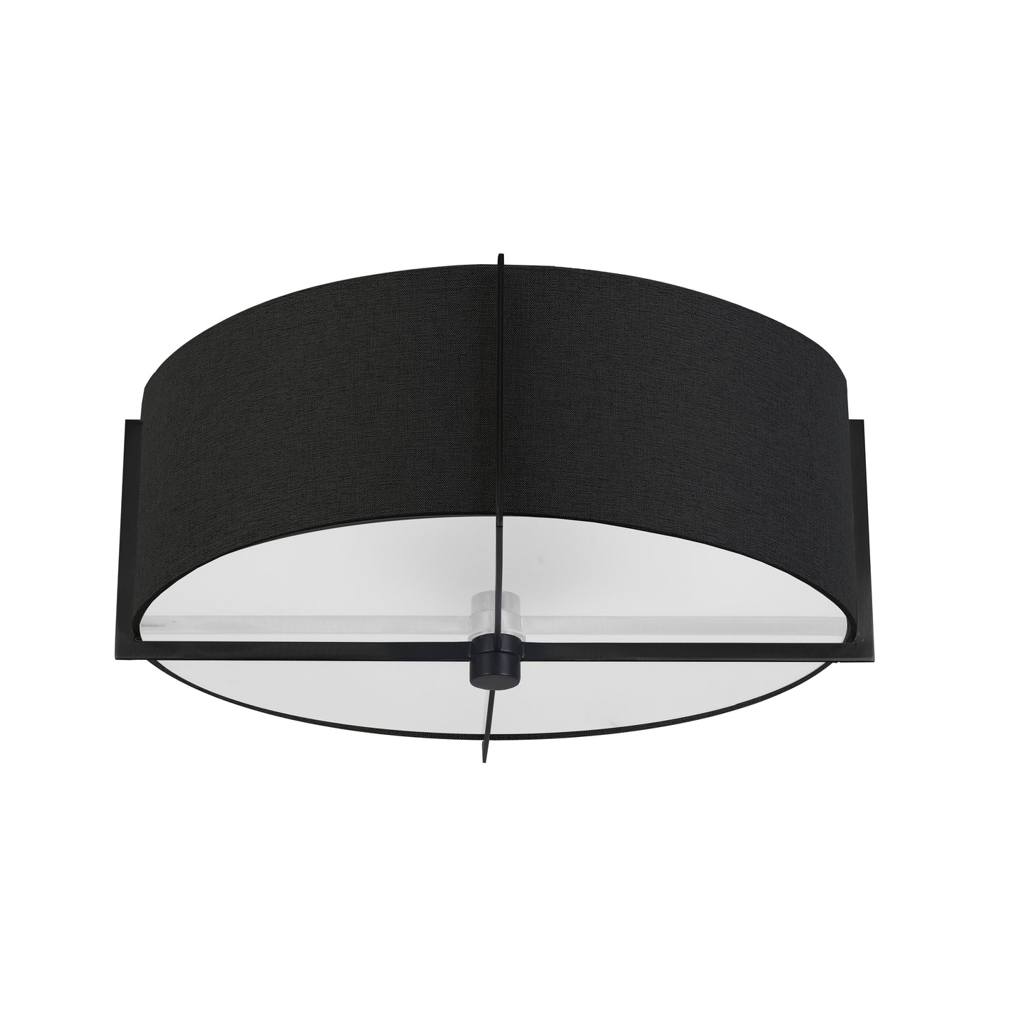 Dainolite PST-153SF-MB-BK 3 Light Incandescent Semi-Flush Mount, Matte Black with Black Shade