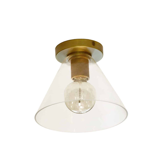 Dainolite RSW-91FH-AGB-CLR 1 Light Incandescent Flush Mount, Aged Brass with Clear Glass