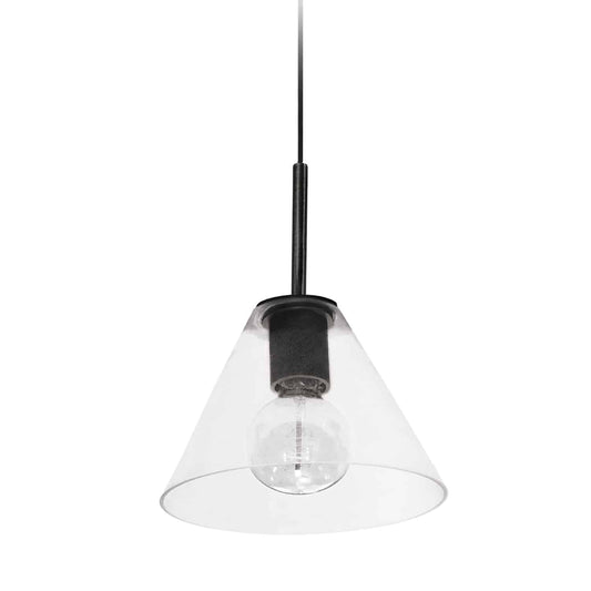 Dainolite RSW-91P-MB-CLR 1 Light Matte Black Pendant w/ Clear Glass