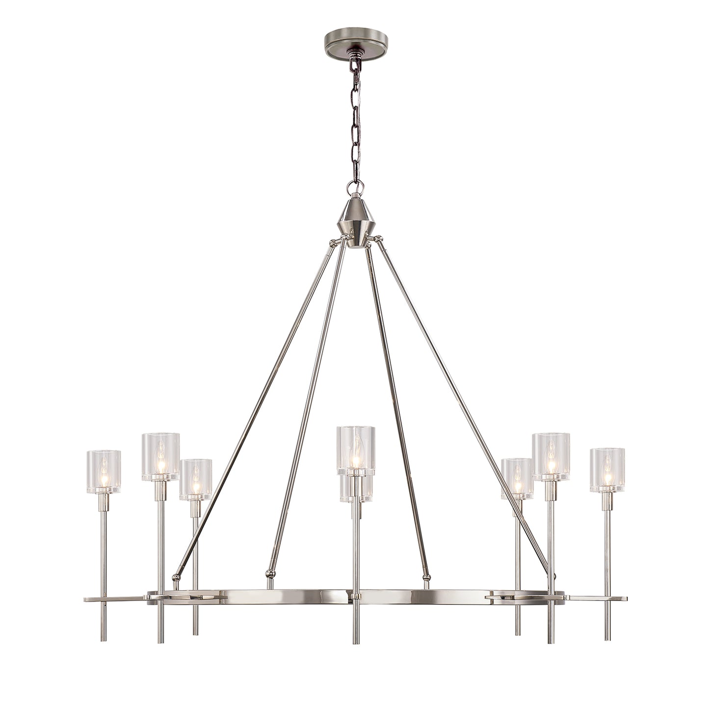 CH314308PNCC Salita 8 Light 46" Polished Nickel | Clear Crystal Chandelier