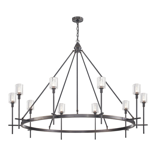 CH314310UBCC Salita 10 Light 57-3/4" Urban Bronze | Clear Crystal Chandelier