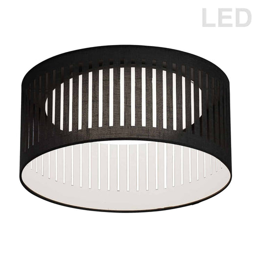 Dainolite SDLED-15FH-BK LED Flush Mount, Slit Drum Shade, Black