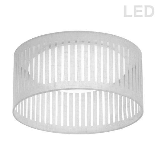 Dainolite SDLED-15FH-WH LED Flush Mount, Slit Drum Shade, White