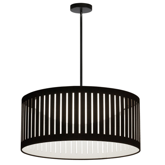 Dainolite SDLED-20P-MB-BK 22W Slit Drum Pendant, Matte Black with Black Shade