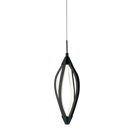 Dainolite SEL-6P-MB 15W Pendant, Matte Black  with White Acrylic Diffuser