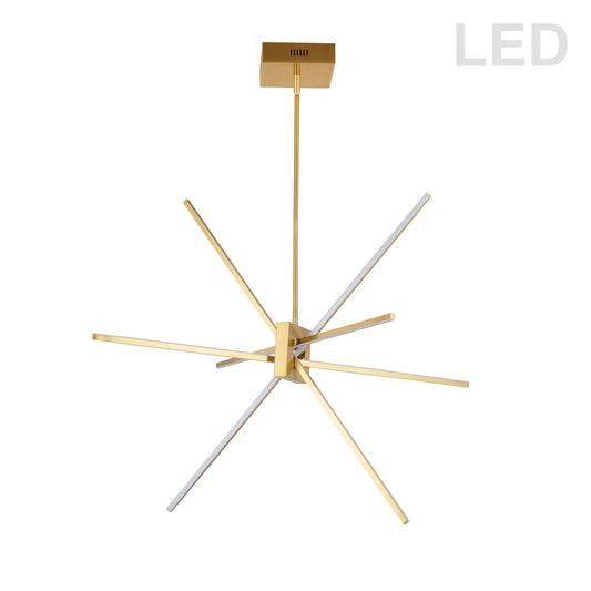 Dainolite SUM-34P-AGB 46W LED Aged Brass Pendant with White Acrylic Diffuser