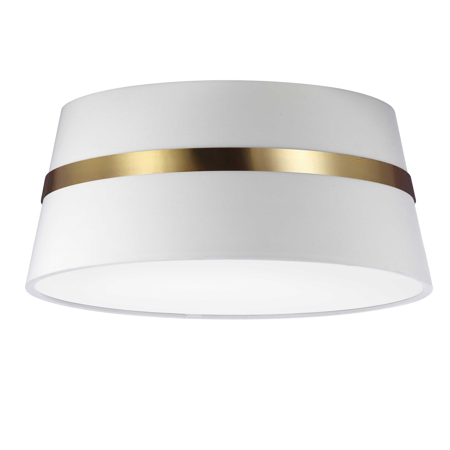 Dainolite SYM-153SF-AGB-WH 3 Light Incandescent Aged Brass Semi-Flush Mount w/ White Shade