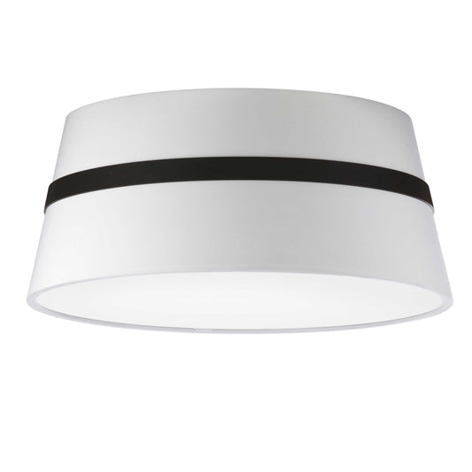 Dainolite SYM-153SF-MB-WH 3 Light Incandescent Matte Black Semi-Flush Mount w/ White Shade