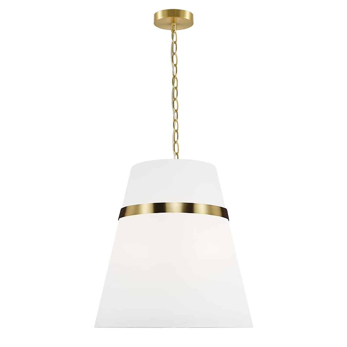 Dainolite SYM-183P-AGB-WH 3 Light Incandescent Aged Brass Pendant w/ White Shade