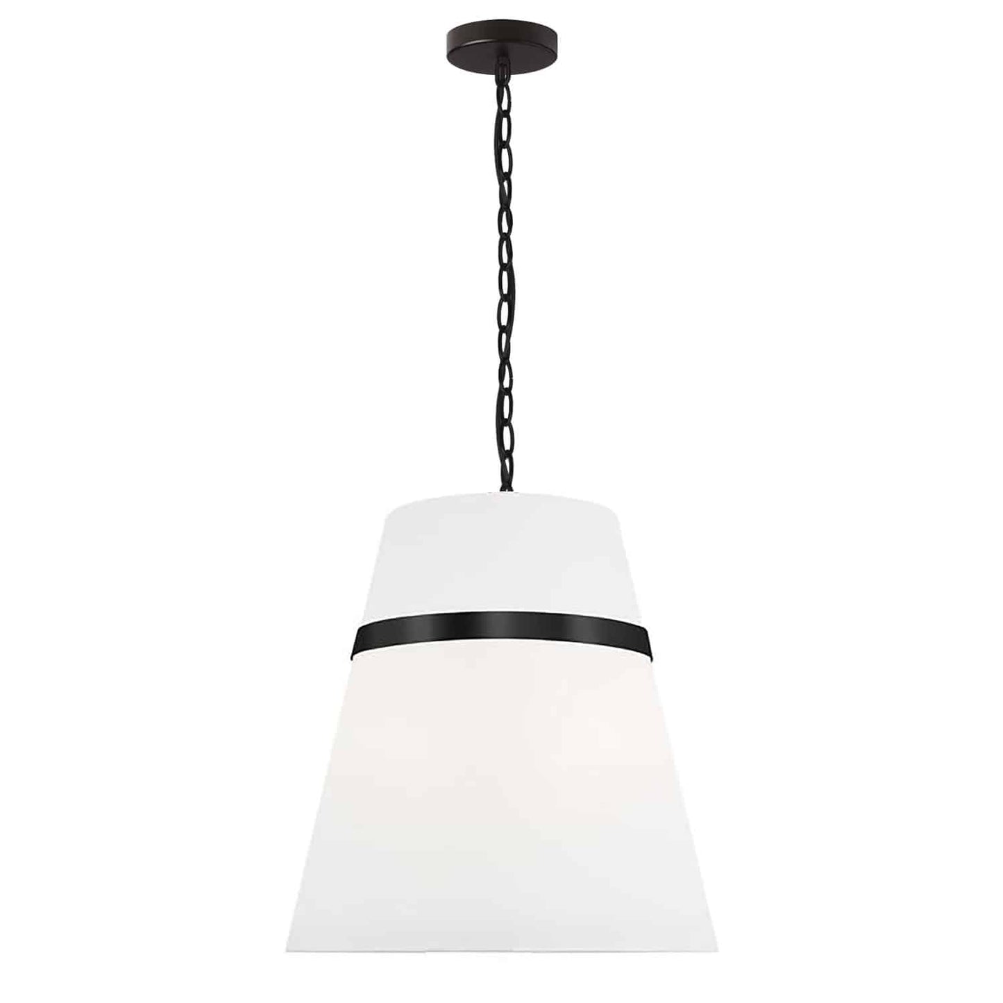 Dainolite SYM-183P-MB-WH 3 Light Incandescent Matte Black Pendant w/ White Shade