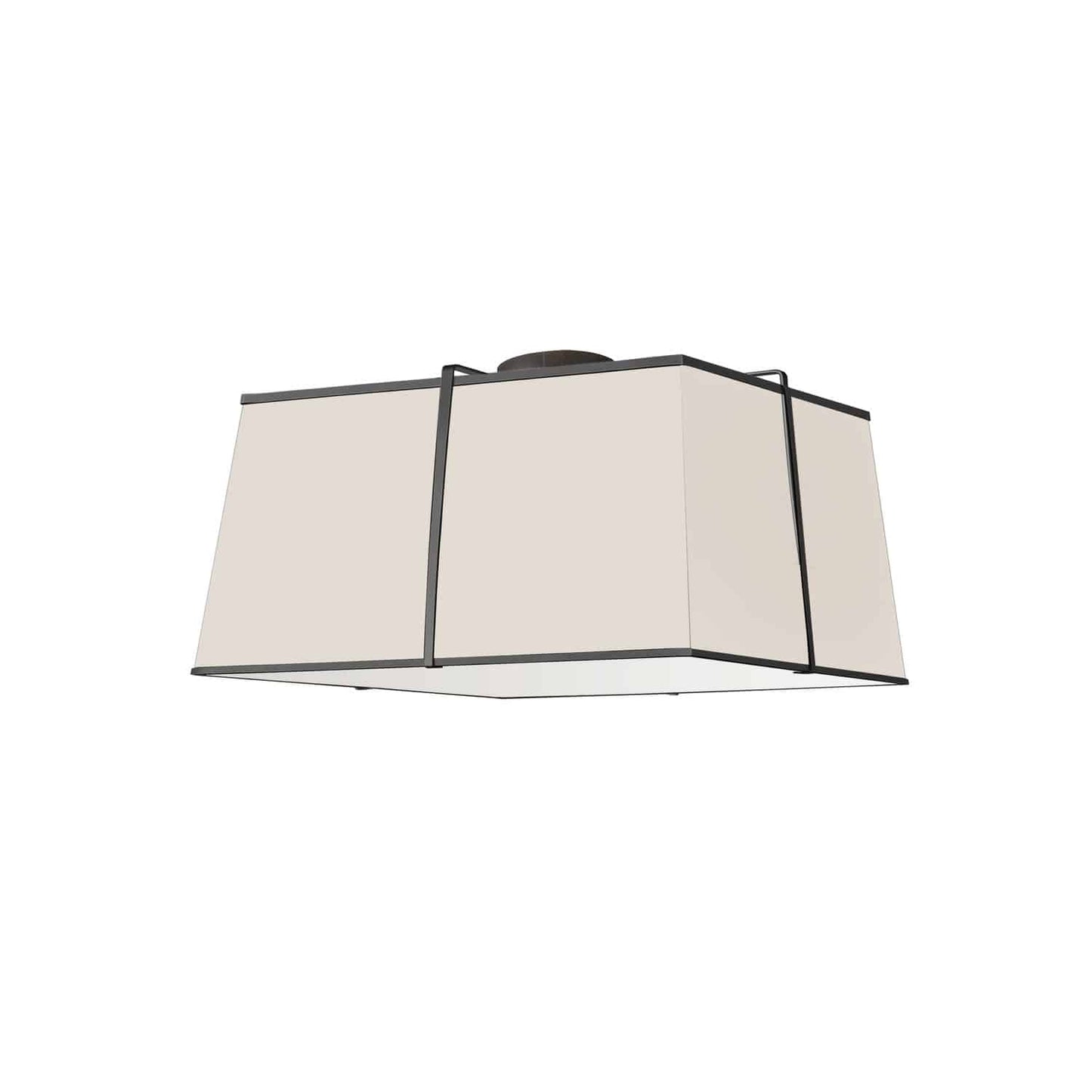 Dainolite TRA-163FH-BK-CRM 3 Light Black Flush Mount Cream Shade w/ White Fabric Diffuser