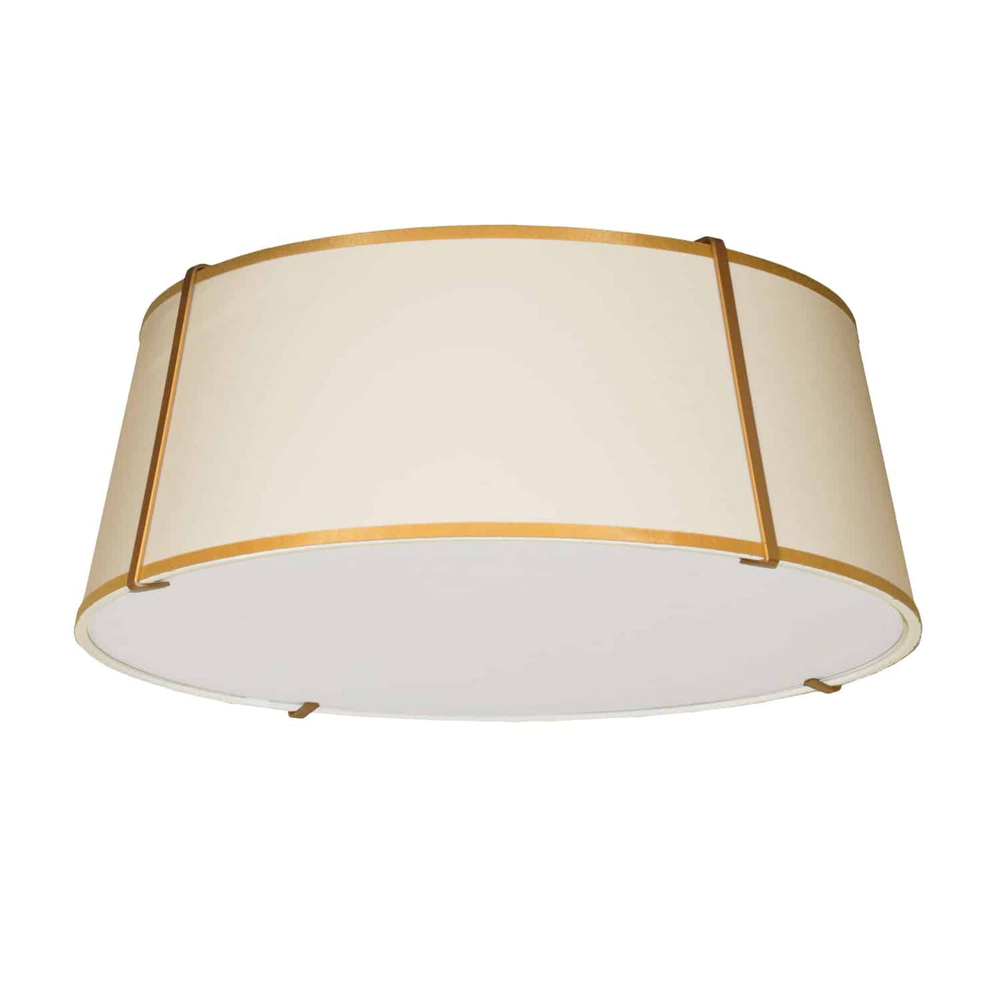 Dainolite TRA-224FH-GLD-CRM 4 Light Trapezoid Flushmount Gold/Cream Shade w/ White Fabric Diffuser