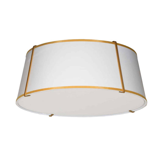 Dainolite TRA-224FH-GLD-WH 4 Light Incandescent Flush Mount Gold with White