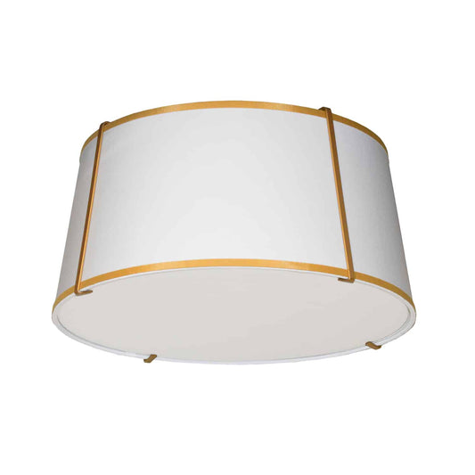 Dainolite TRA-3FH-GLD-WH 3 Light Trapezoid Flush Mount Gold frame and White Shade w/ 790 Diffuser