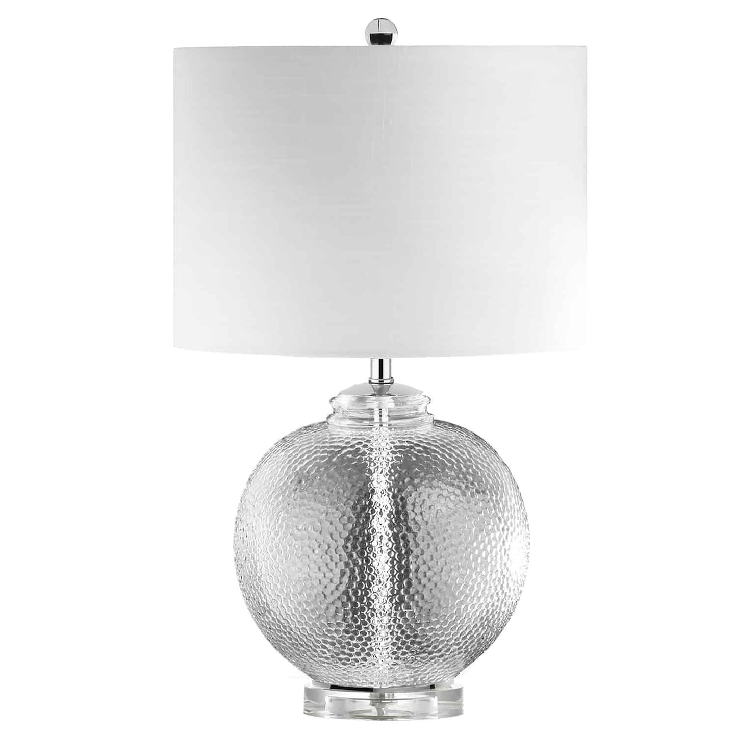 Dainolite TYR-235T-CLR 1 Light Incandescent Glass Table Lamp with White Shade