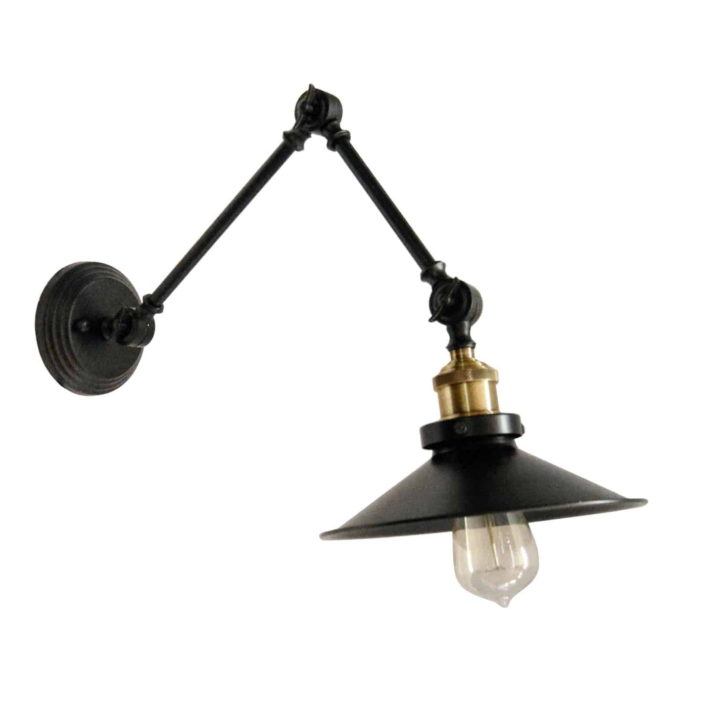 Dainolite V928-1W-BK 1 Light Incandescent Adjustable Wall Lamp, Black Finish