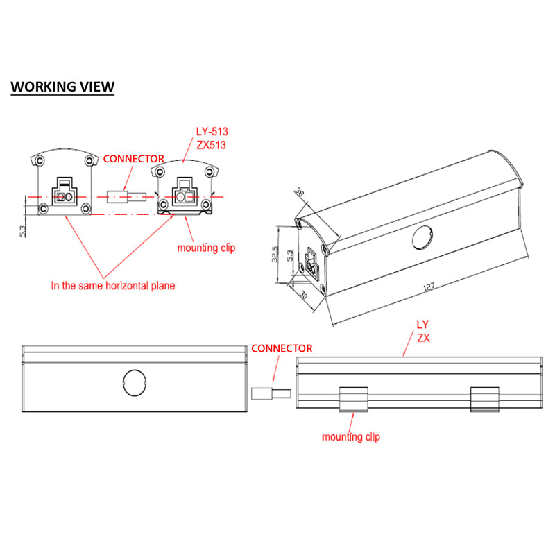 ZX-HWBX Hardwire Box for use with Radionic Hi-Tech LY Series and ZX Series Task Lights