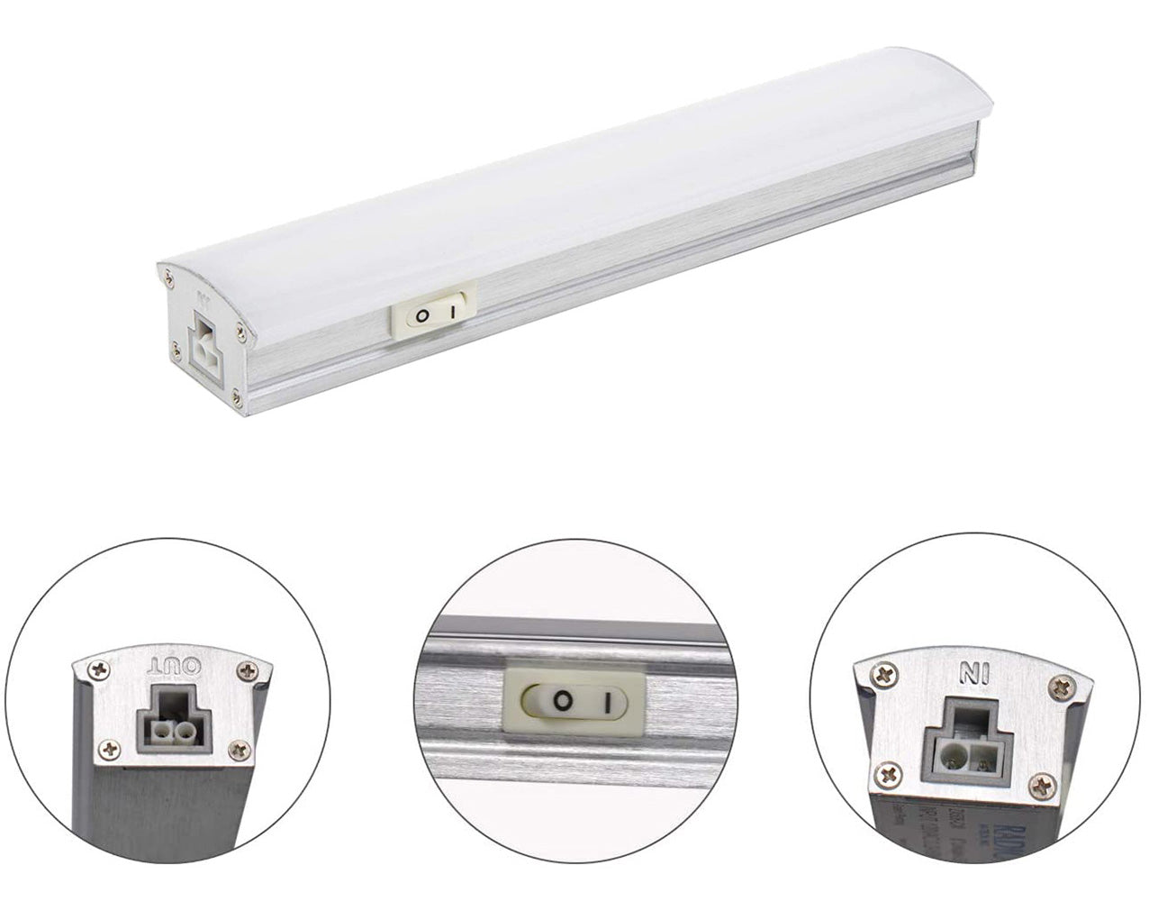ZX506-CW-9, LED Task/Accent, Frosted Diffuser, On/Off Rocker Switch, 90 CRI, 4500K, 8"L, 1.9W